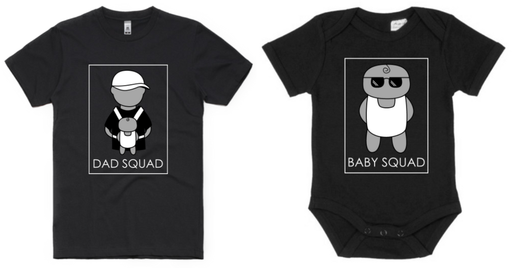 Dad Squad/Baby Squad Adult T-Shirt & Baby Onesie Set